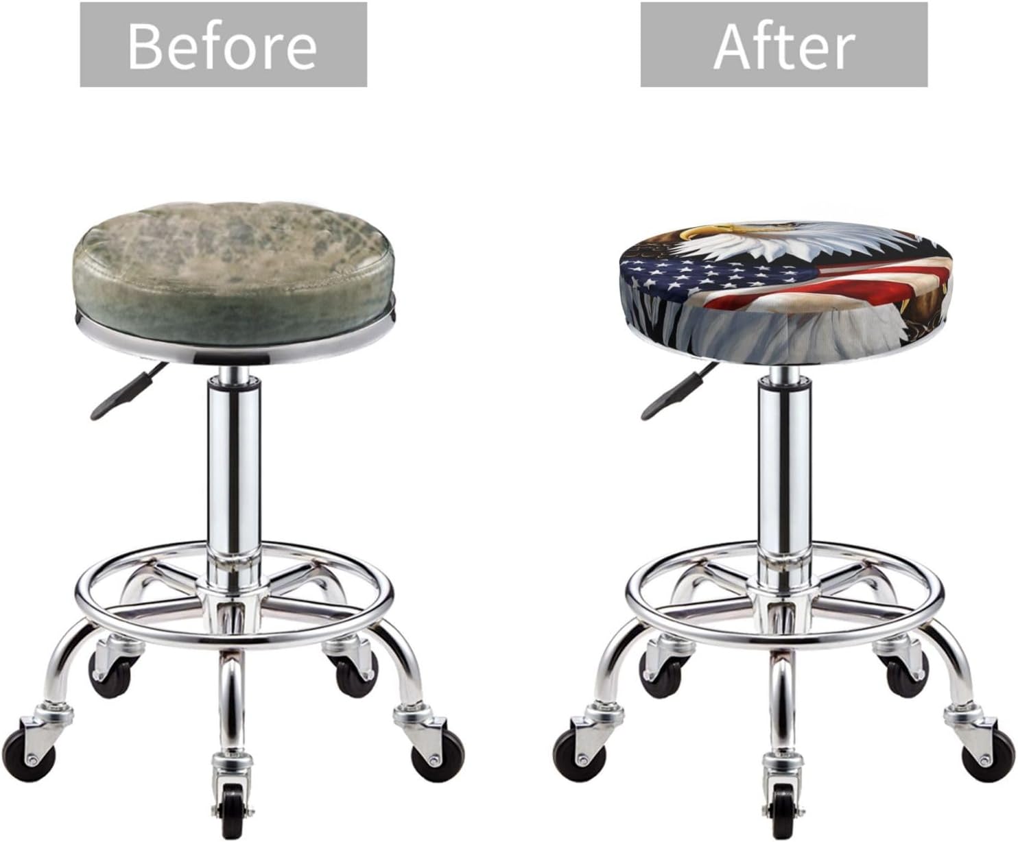 Round Bar Stool Seat Cover for Home Kitchen Dining Chair - 12 inch