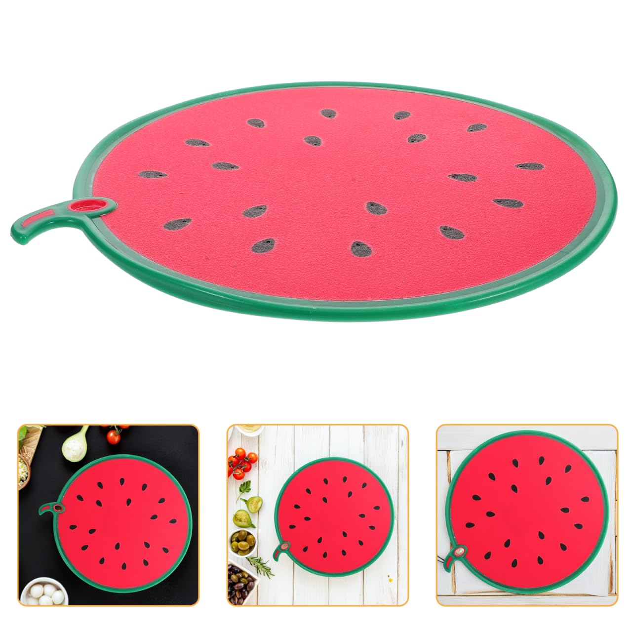 Mehrzweck-Schneidebrett Wassermelonenform 11.81X10.83 Zoll Mit Saftrille Und Rutschfestem Griff Für Obst Gemüse Babynahrung Spülmaschinenfest