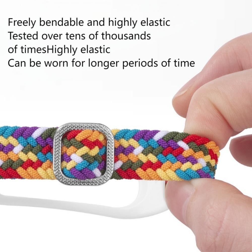 Pleciona bransoletka zastępcza, kompatybilna z Xiaomi Mi Band 7/6/5/Smart Band 4/Band 3/NFC/Amazfit Band 5, elastyczny, nylonowy, akcesoria, miękki materiał, pasek do zegarka dla kobiet i mężczyzn