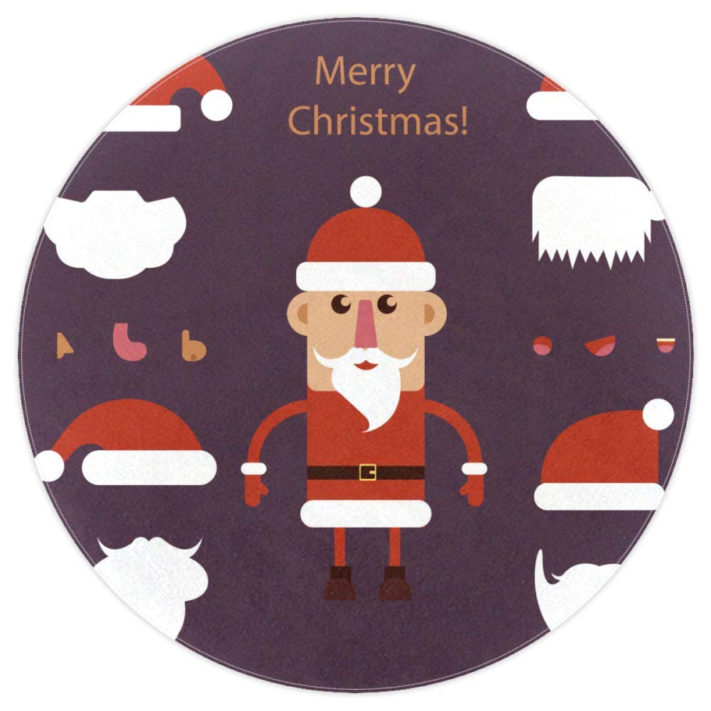 Tapis rond Père Noël antidérapant : fini les sols froids et glissants dans le salon !