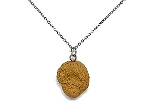 Delightful Fried Chicken Necklace with 20" Stainless Steel Cable Chain, Hypoallergenic, Ideal...