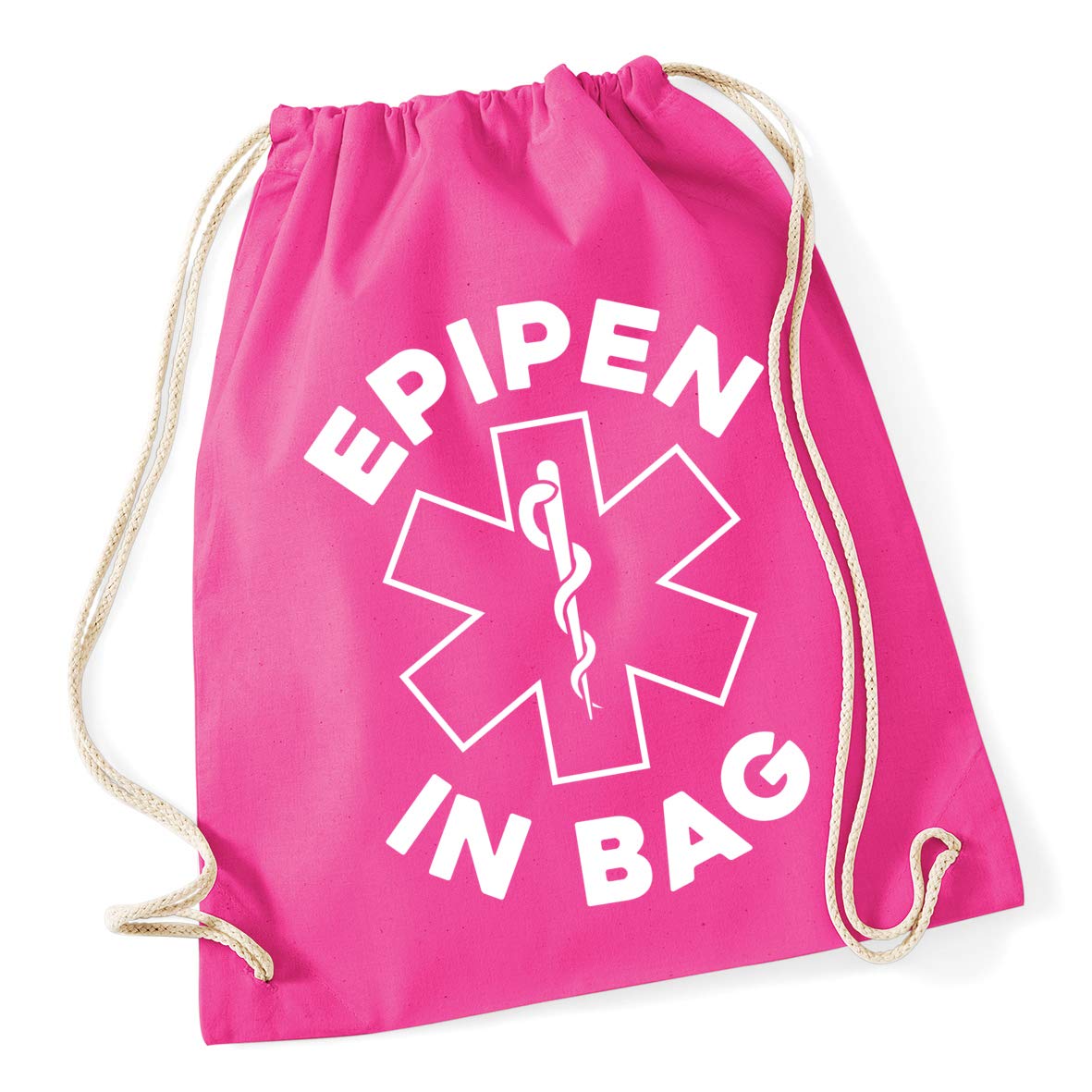 Hippowarehouse Epipen in bag Drawstring Cotton School Gym Bag 37cm x 46cm, 12 litres