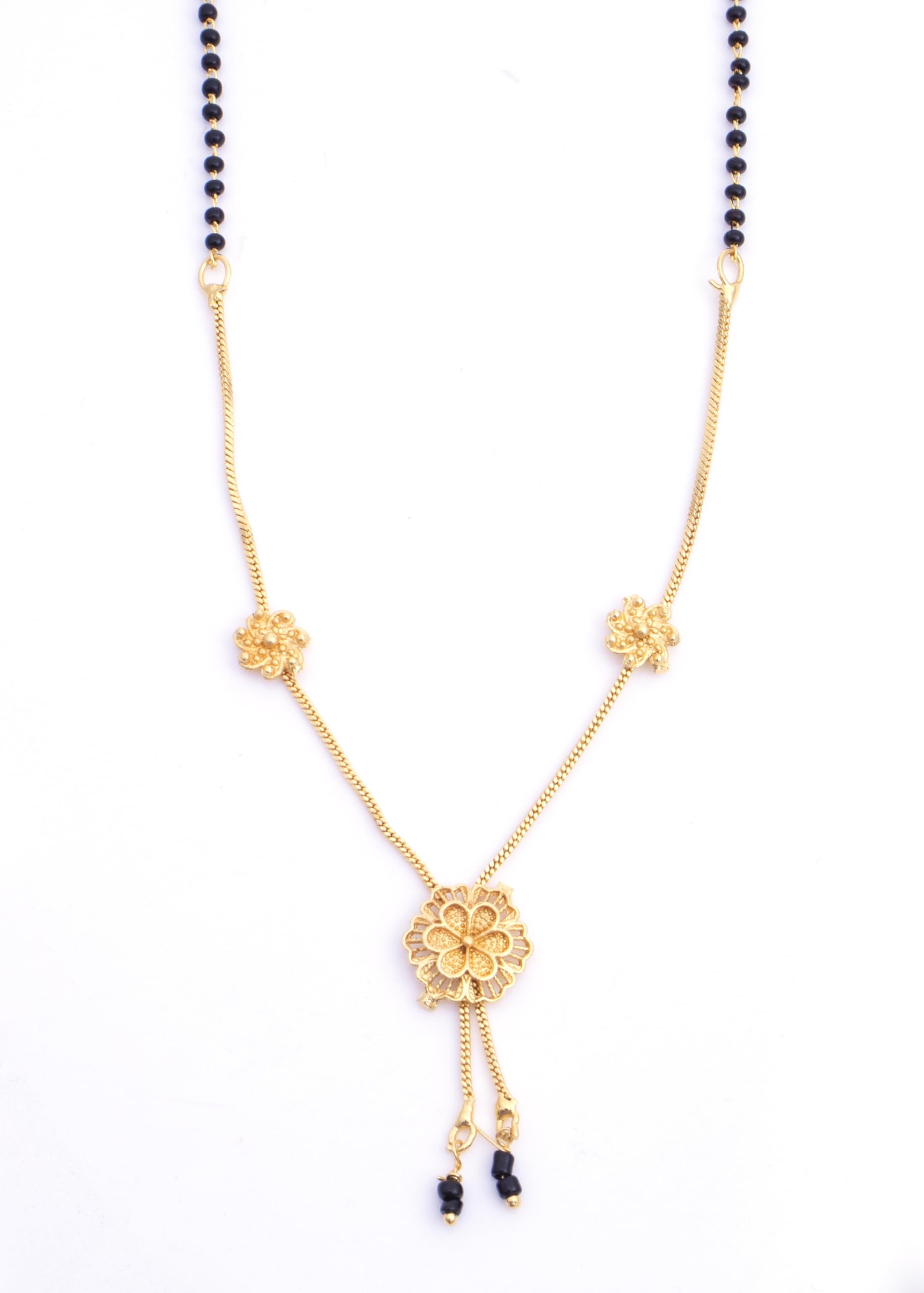 22K Gold Plated Long Chain Black Beads Mangal Sutra Tali/Tanmaniya/Nallapusalu/Mangalsutra for Women-image-31