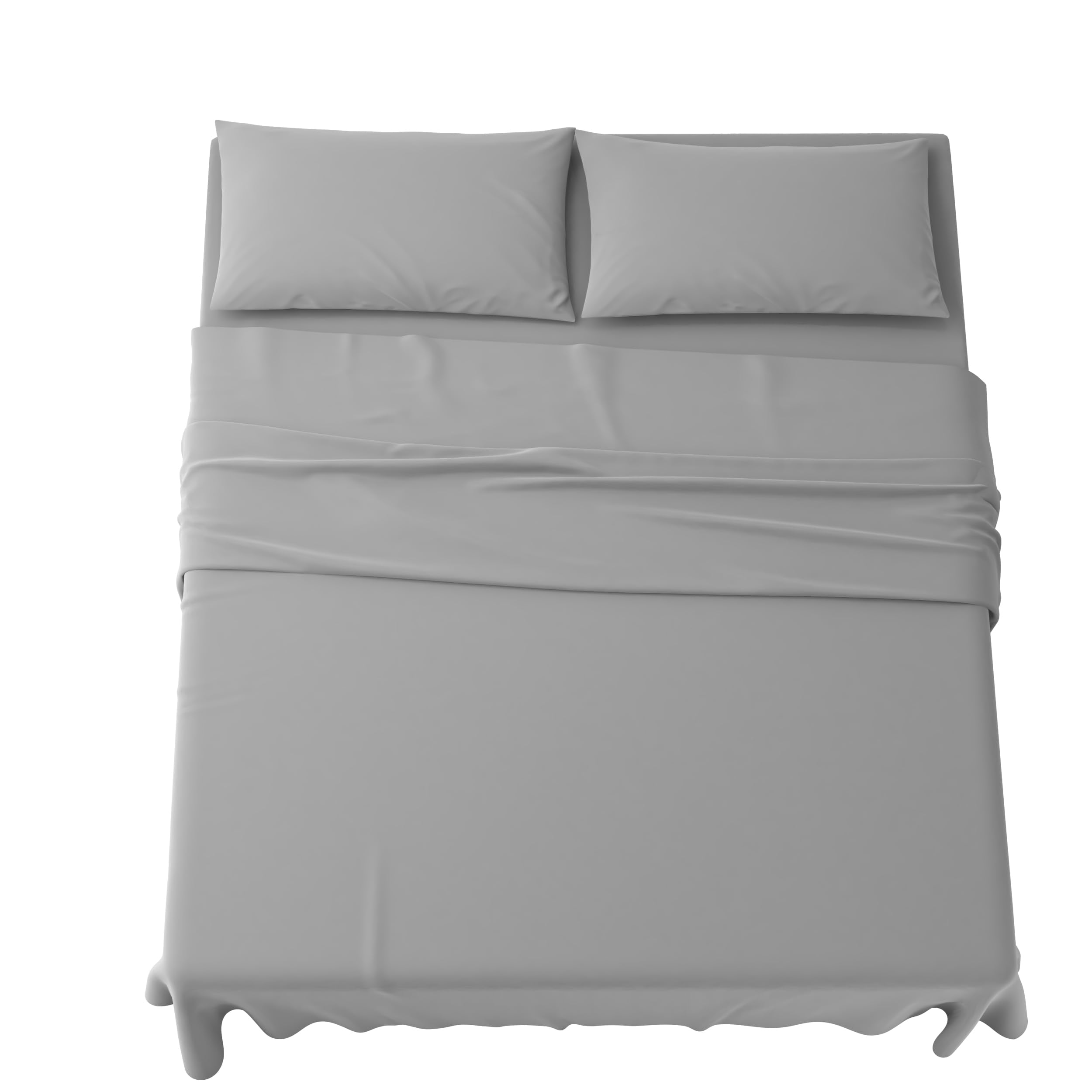 MAXIME MAISON - Completo Lenzuola Matrimoniali 4 Pezzi, Set Lenzuola Matrimoniale in Microfibra Made in Italy, Completo Letto 1 Lenzuolo con Angoli, 1 Lenzuolo Sopra, 2 Federe (Grigio)