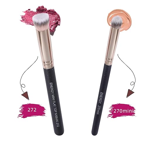 Miniatura 34 de ENERGY Brocha corrector para debajo de los ojos, cepillo de base pequeña para crema líquida en polvo, maquillaje, mezcla, ocultación, ajuste suave