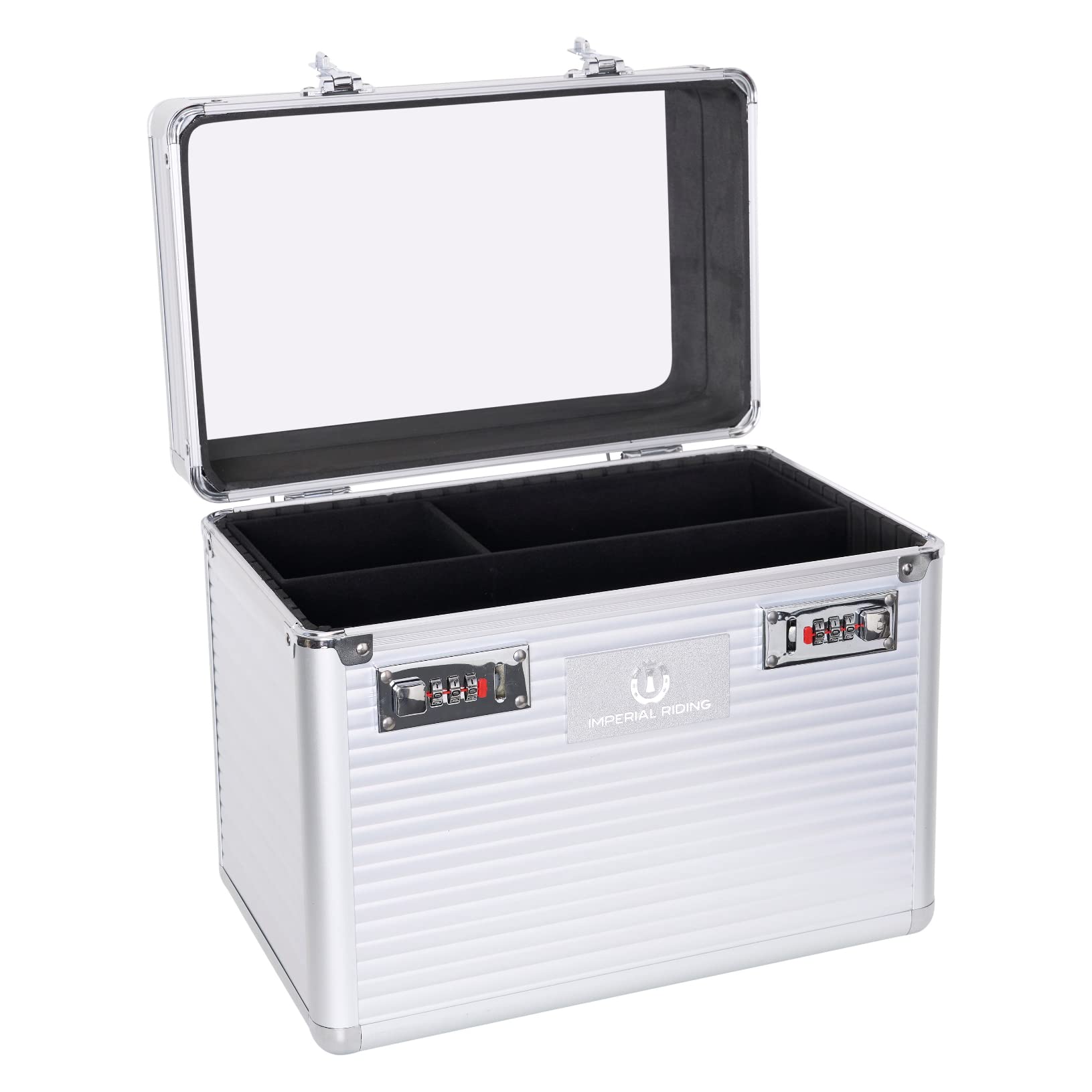 Imperial Riding Shiny Classic - Caja de Limpieza pequeña con Cerradura de combinación, Compartimentos Ajustables, Caja de Almacenamiento para Herramientas de Limpieza, con Espejo, 32 x 20 x 26 cm