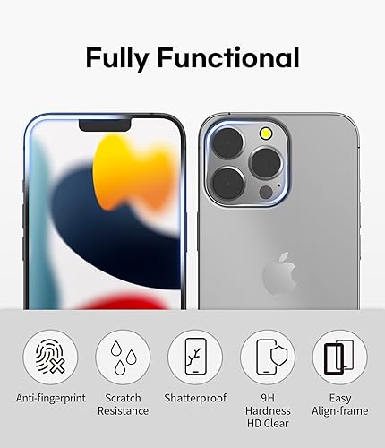 Miniatura 4 de GOOSPERY Protector de pantalla con protector de lente de cámara compatible con iPhone 13 Pro Max (paquete de 2+2) de vidrio templado HD, compatible