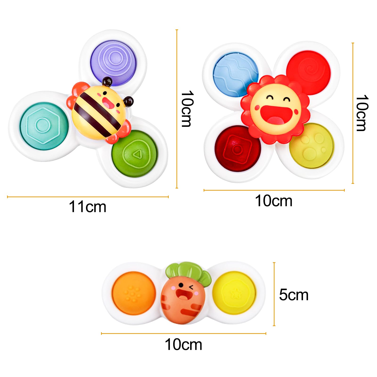 Jesir - 3pcs Juguete Giratorio Con Ventosa, Juguetes Sensoriales