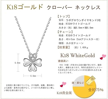 Amazon | [FANCIME] K18 ホワイトゴールド ネックレス