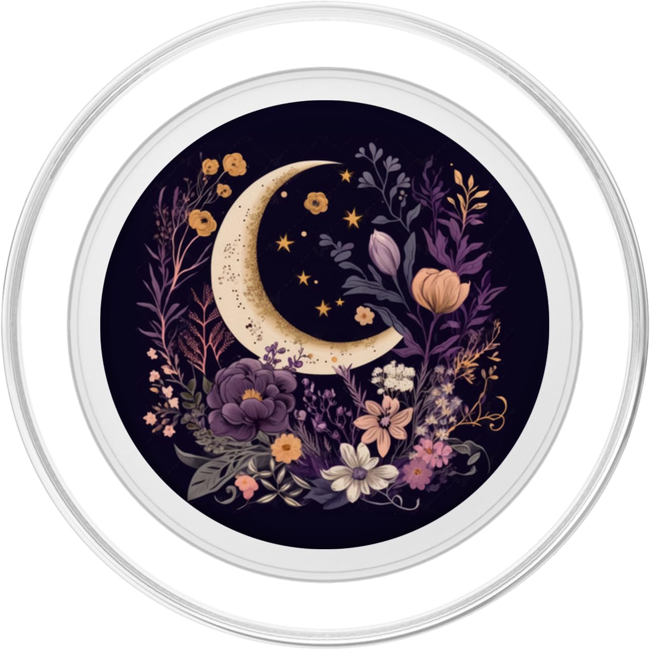 Boho Moon Phases Floral Aesthetic Chic PopSockets PopGrip For MagSafe