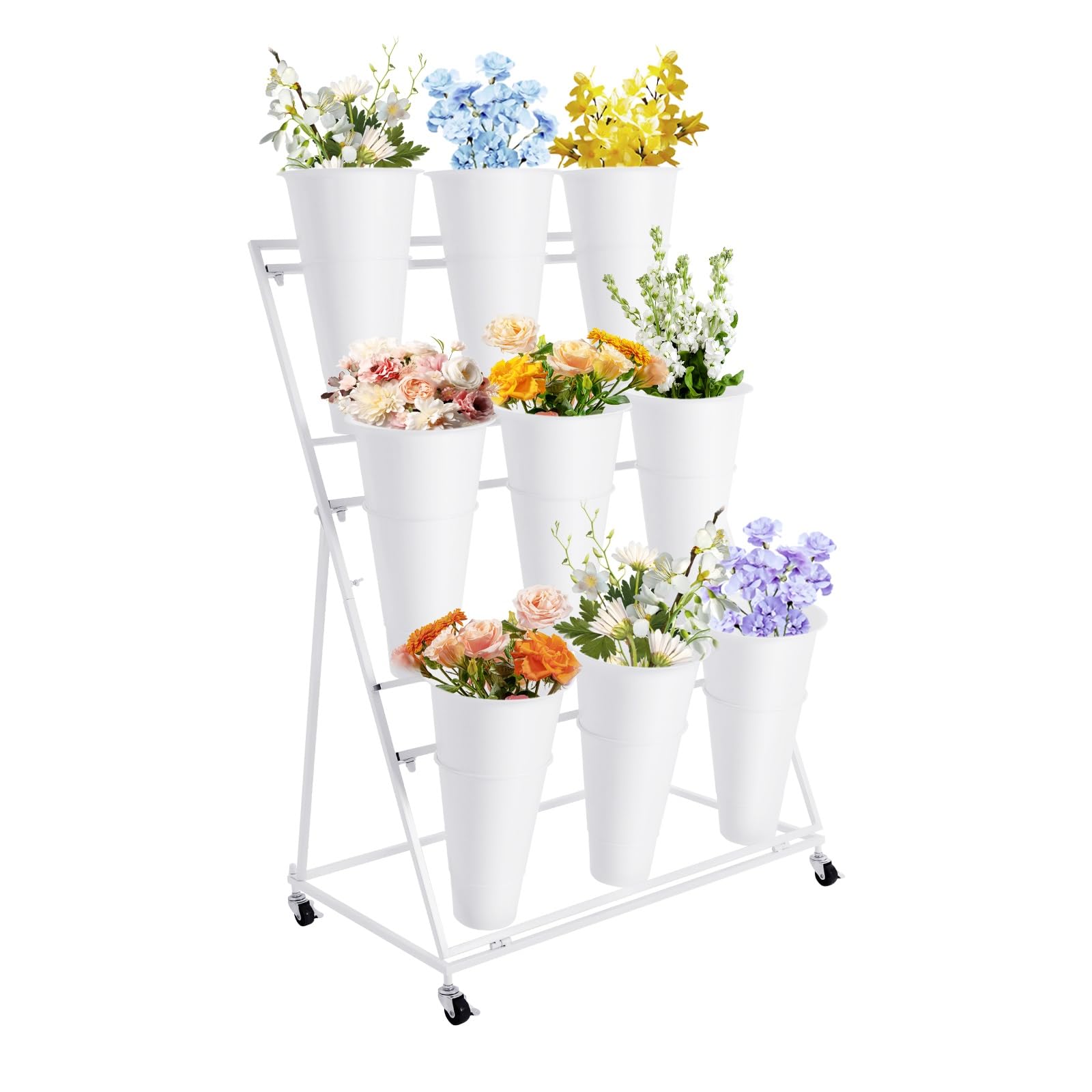 Présentoir à fleurs robuste à 3 niveaux pour sublimer le salon ou la terrasse