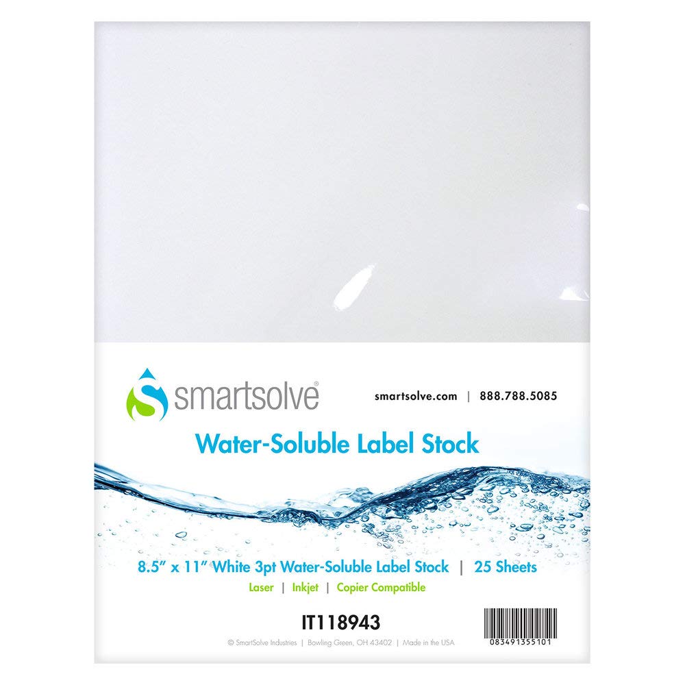 SmartSolve Water Soluble Label Stock Biodegradable Adhesive Labels