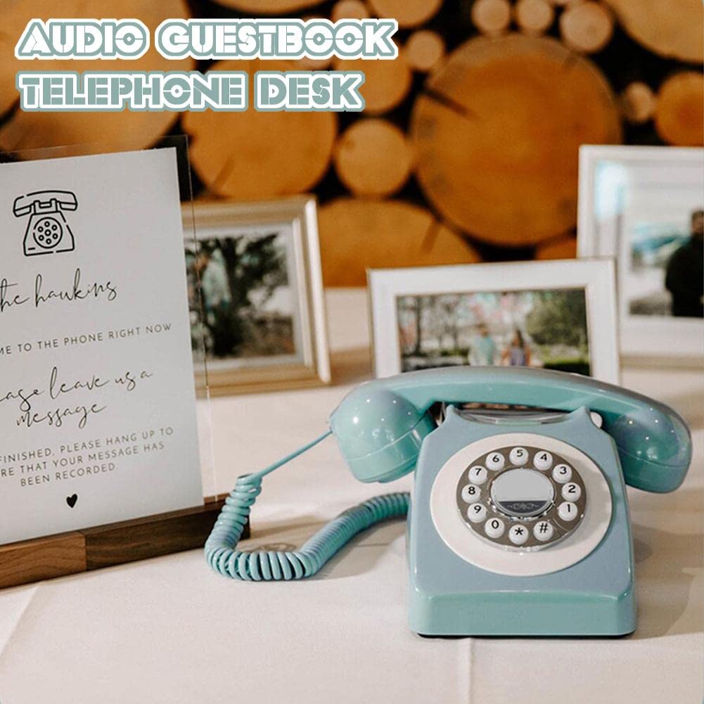 Księga gości audio Telefon weselny, Nagraj spersonalizowaną wiadomość audio z księgą gości, Telefon Księga gości audio Telefon weselny, Przyjęcie urodzinowe Wiadomość głosowa/1907(Yellow)