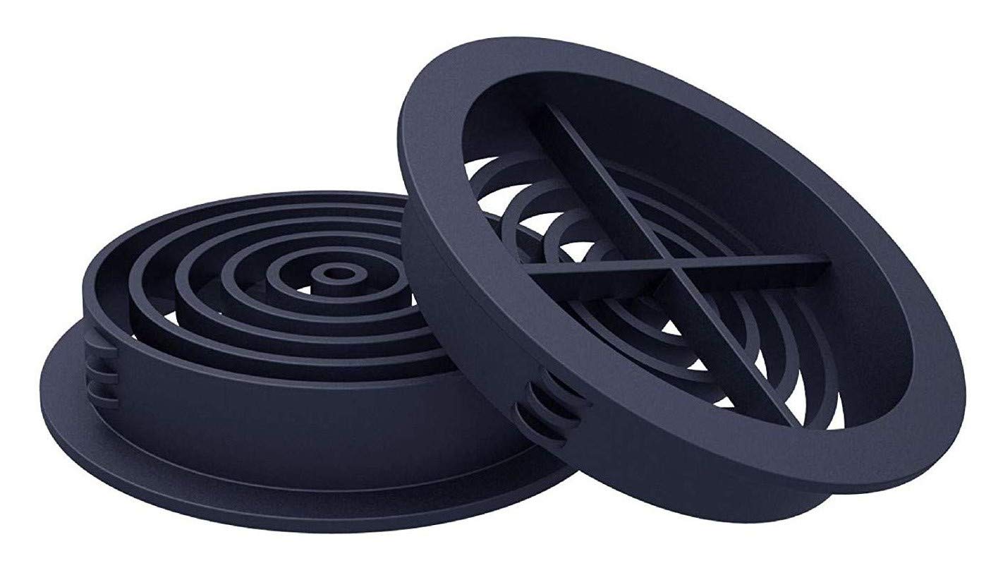 Manthorpe 25 Number Anthracite Grey 70mm Plastic Round Soffit Air Vents/Upvc Push in Roof Disc/Fascia