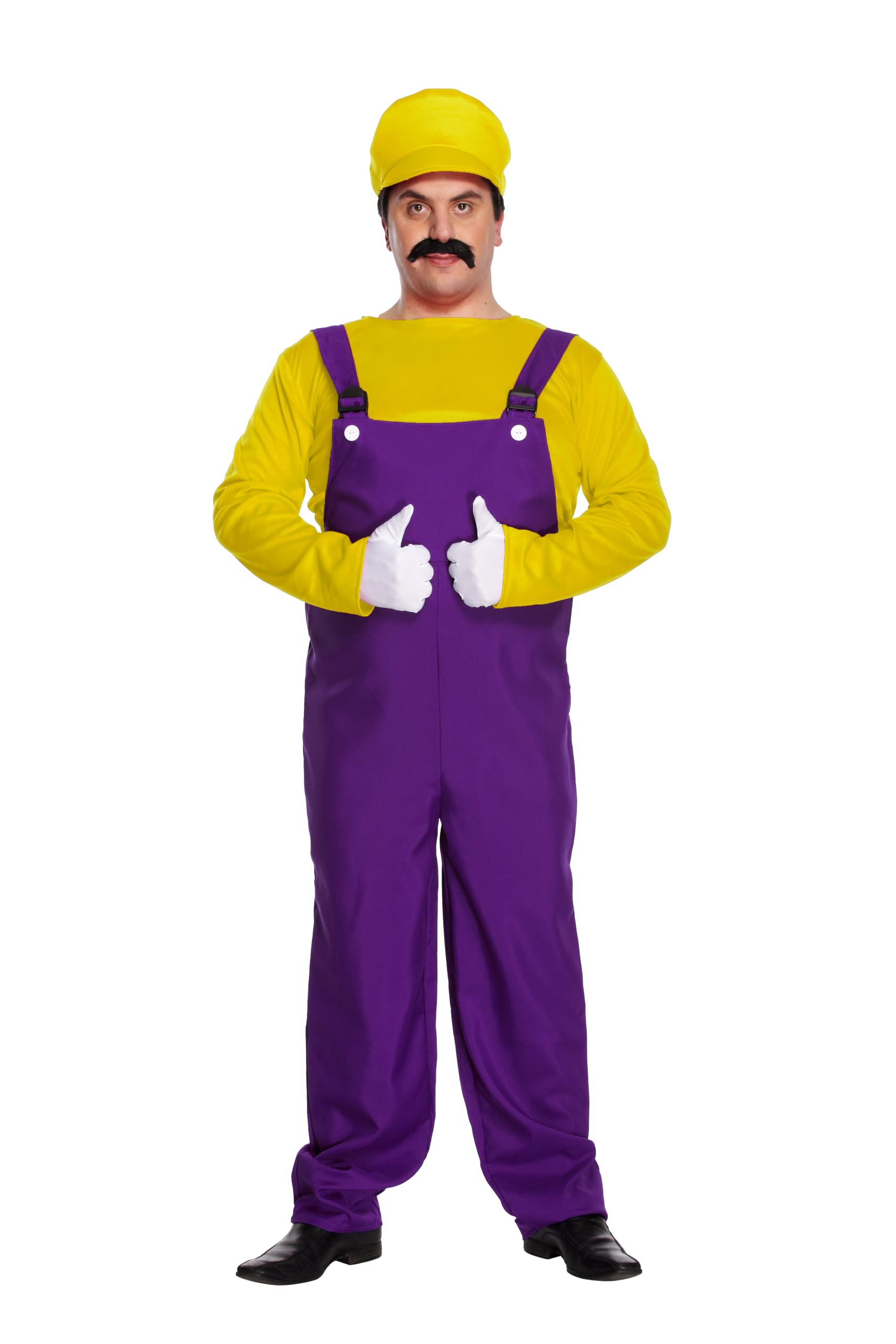 Adult Men’s Super Plumber Fancy Dress Costume Retro 1980s Videogame Mutliple Colours Size Overalls Moustache Brothers Workman Dress Up Outfit Two Sizes Mens Fancy Dress Costume