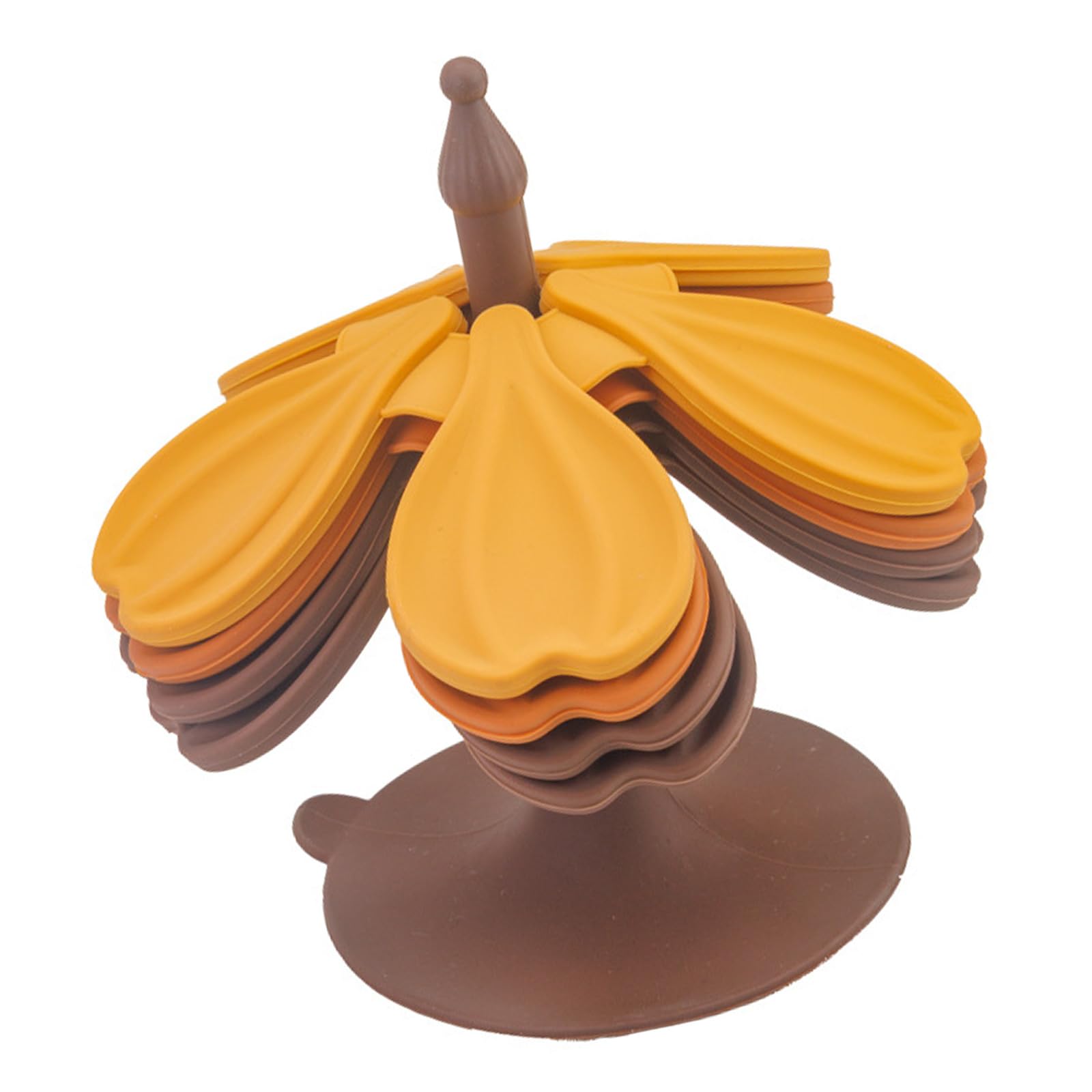 Tfaoys Coffee Silicone Trivet Set, Flower-Shaped Foldable Pads With Center Stand For Daily Tabletop Heat Care On Kitchen Counters Silicone Trivet Set Flower Folding Table Pad Countertop Guard Cup Mat Heat Cookware