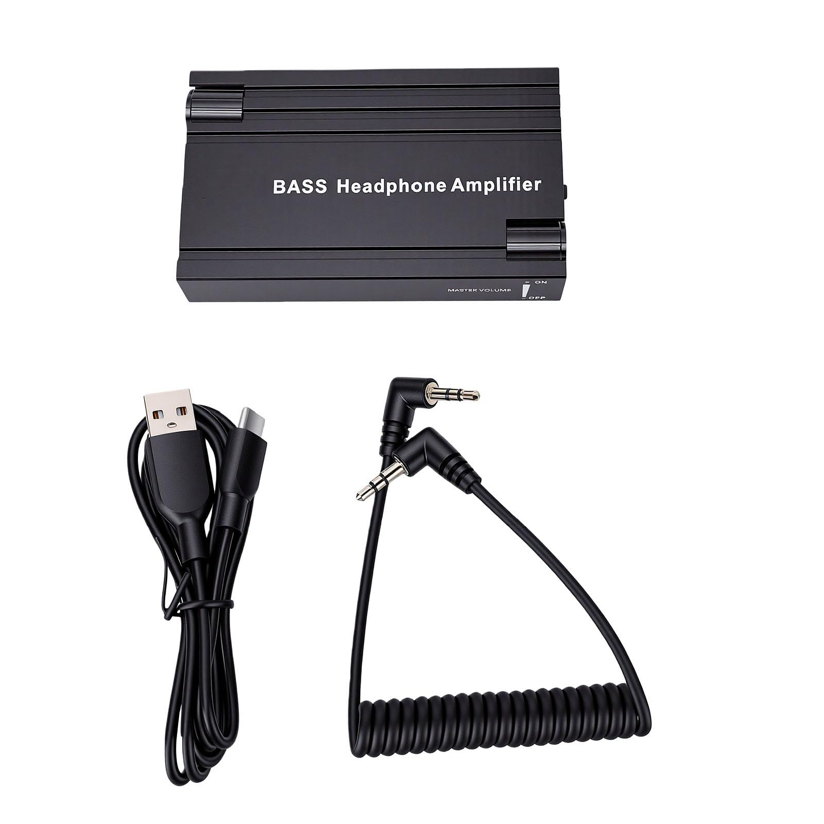 Fabater Amplificatore per Cuffie, Amplificatore HiFi Portatile in Alluminio da 16-300 Ohm, Jack da 3,5Mm USB Ricaricabile, Interruttori GAIN a Due Stadi, Controllo Potenziamento Bassi