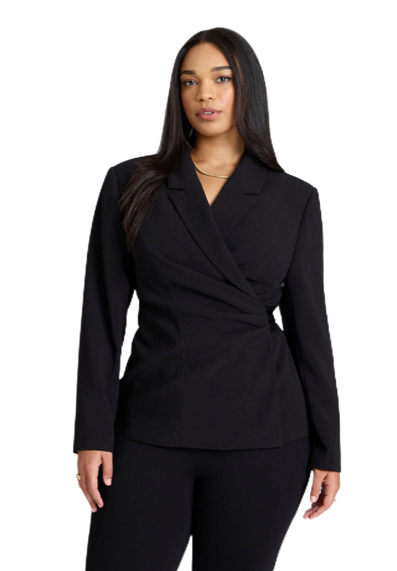 ELOQUII Womens Plus Size Wrap Blazer
