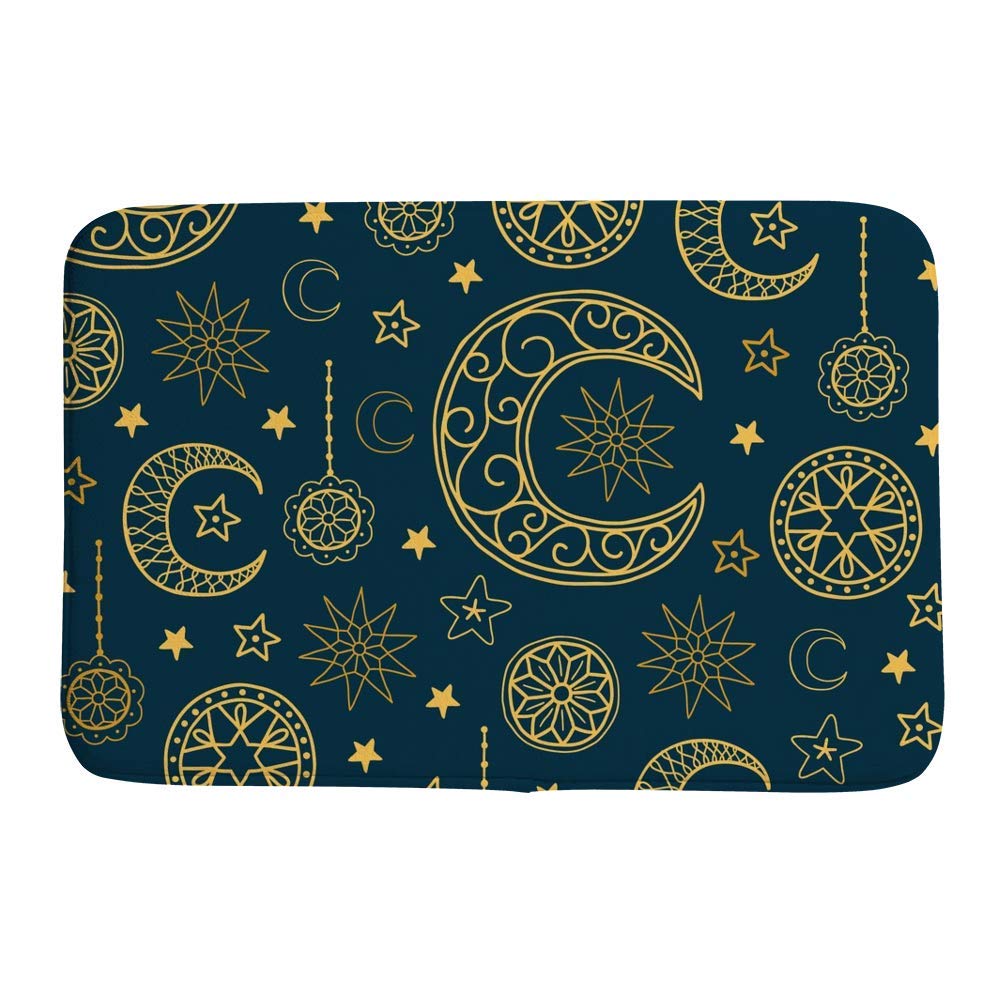 Tapis de salle de bain lune étoiles pour sortie de douche