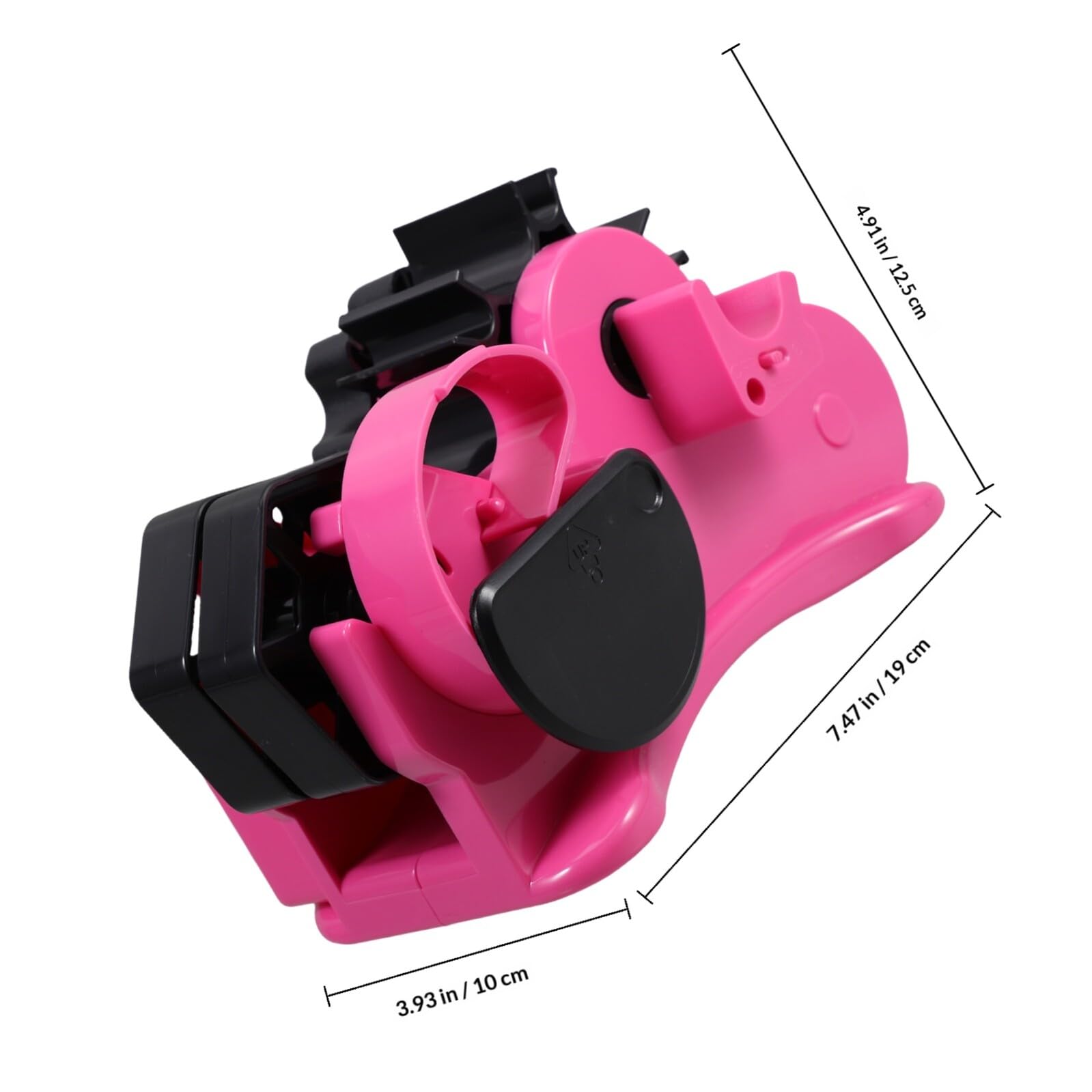 Dispensador de Cinta Adhesiva para Oficina y Escritorio, Soporte Multifuncional con Cortador Integrado, Tamaño 46 Mm, Plástico Transparente Rosa para Embalaje y Manualidades