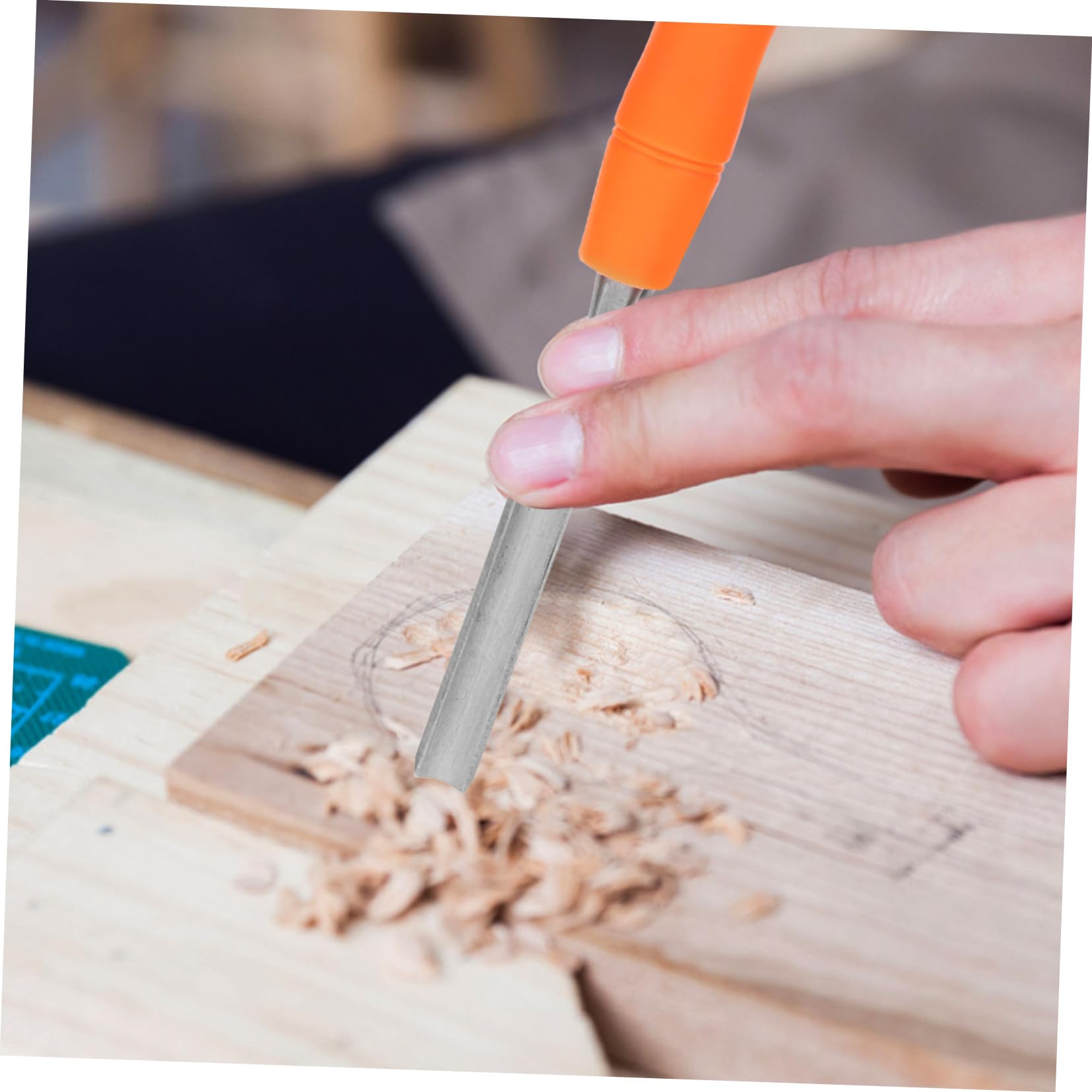 Veemoon 4pezzi Scalpelli Per Intaglio Legno Scalpelli Acciaio Spatole Piatte Sgorbia Sgorbia Impugnatura Legno Ergonomica