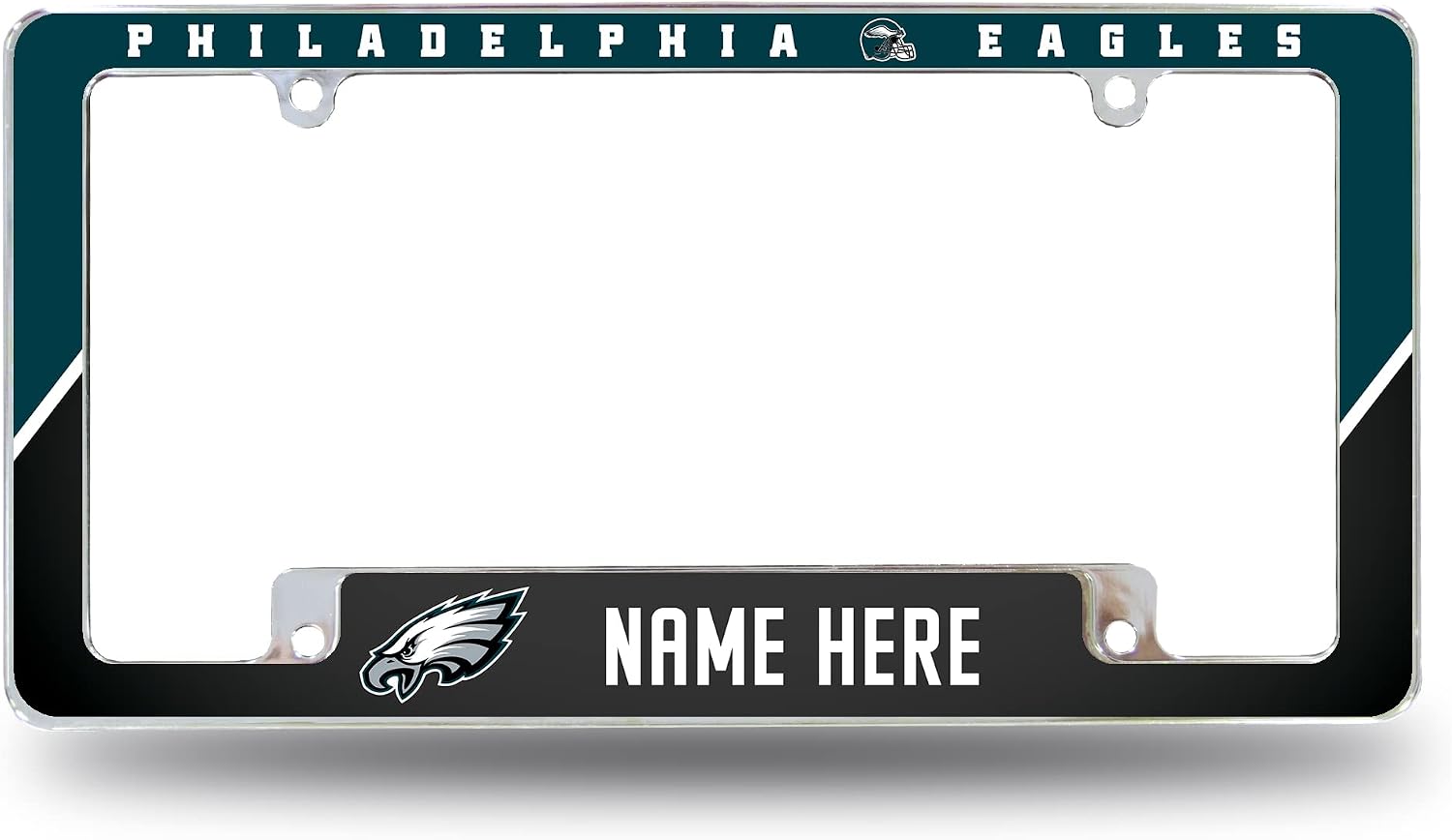 Rico Industries NFL Football Dallas Cowboys Personalized/Custom 12" x 6" Chrome All Over Automotive License Plate Frame for Car/Truck/SUV