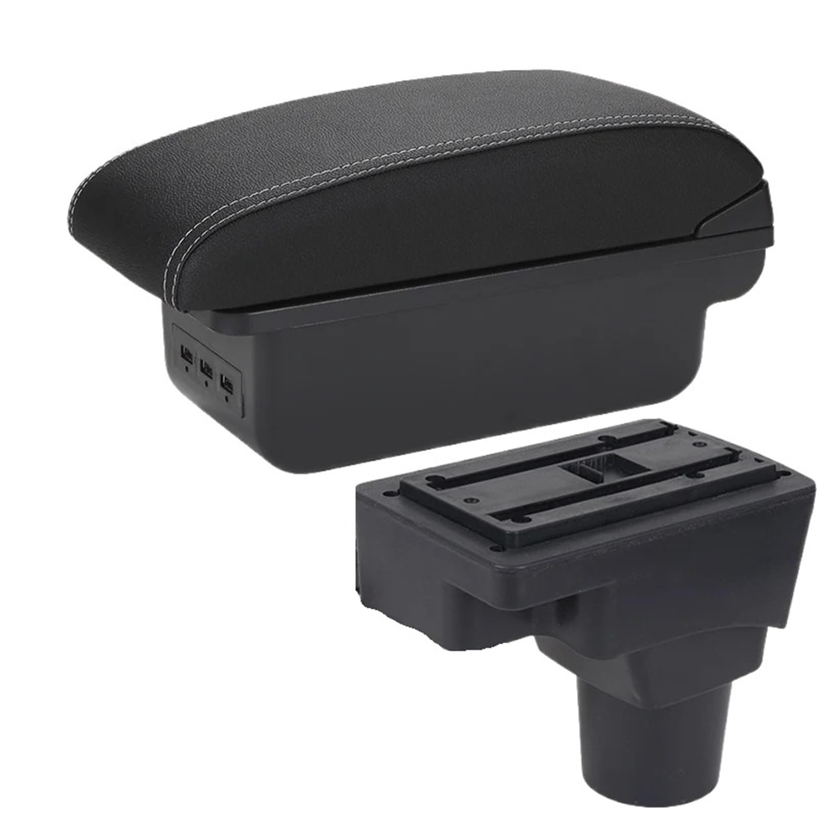 Byhgfdea B3 Black White 3Usb Armrest Storage Box For Chevrolet For Aveo For Sonic Car Armrest Car Retrofit Parts Interior Storage Box Auto Parts