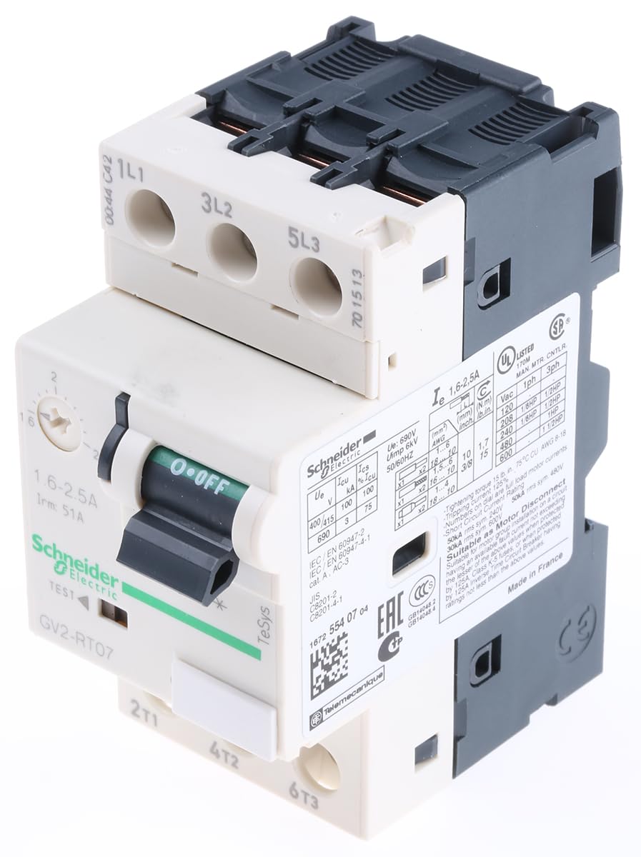 Schneider Electric Schneider Tesys Gv2rt07 Motor Circuit Breaker 1.6-2.5A - Gv2rt07