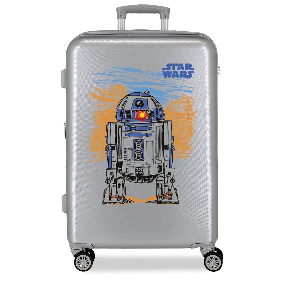 Star Wars Joumma Galaxy Medium Silver Suitcase 46x65x23 cm Rigid ABS Side Combination Closure 56L 3.1kg 4 Double Wheels Hand Luggage