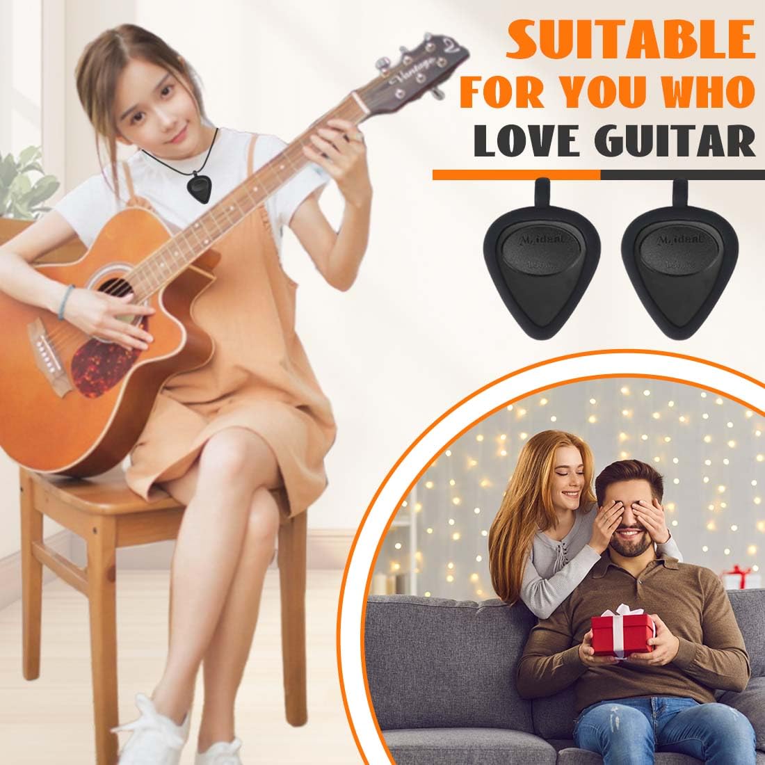 Collana Plectrum Personalizzata Con Foto E Testo – Regalo Musica Doppio Lato