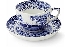 Spode Portmeirion Home and Gifts Blue Italian Coffee Cup and Saucer Set
