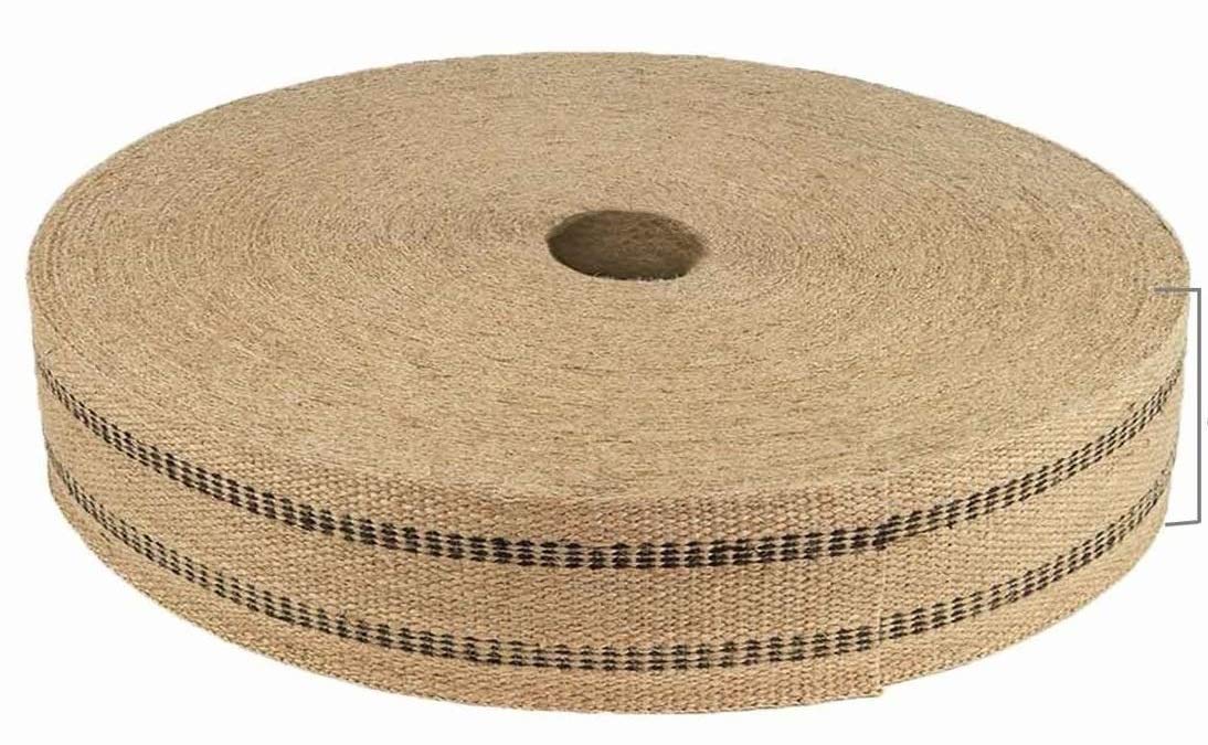 MybeccaBlack Jute Webbing Natural Fabric 3.5 Inches Wide for Crafts & Decorations – 9 lbs Roll