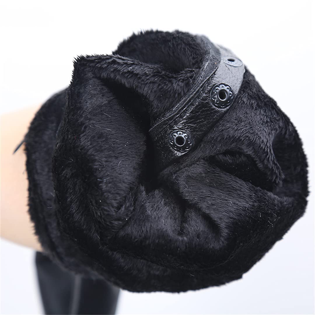 Guanti in pelle da donna a nove bottoni con fodera in caldo pile Guanti lunghi da donna invernali da 50 cm