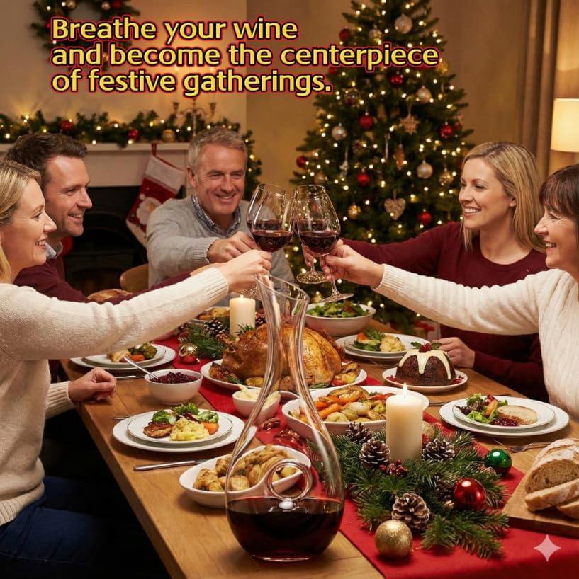 Miniatura 8 de Decantador de vino con tapón de corcho y cepillo soplado a mano, sin plomo, cristal de cristal con forma de caracol, jarra para vino, gran regalo