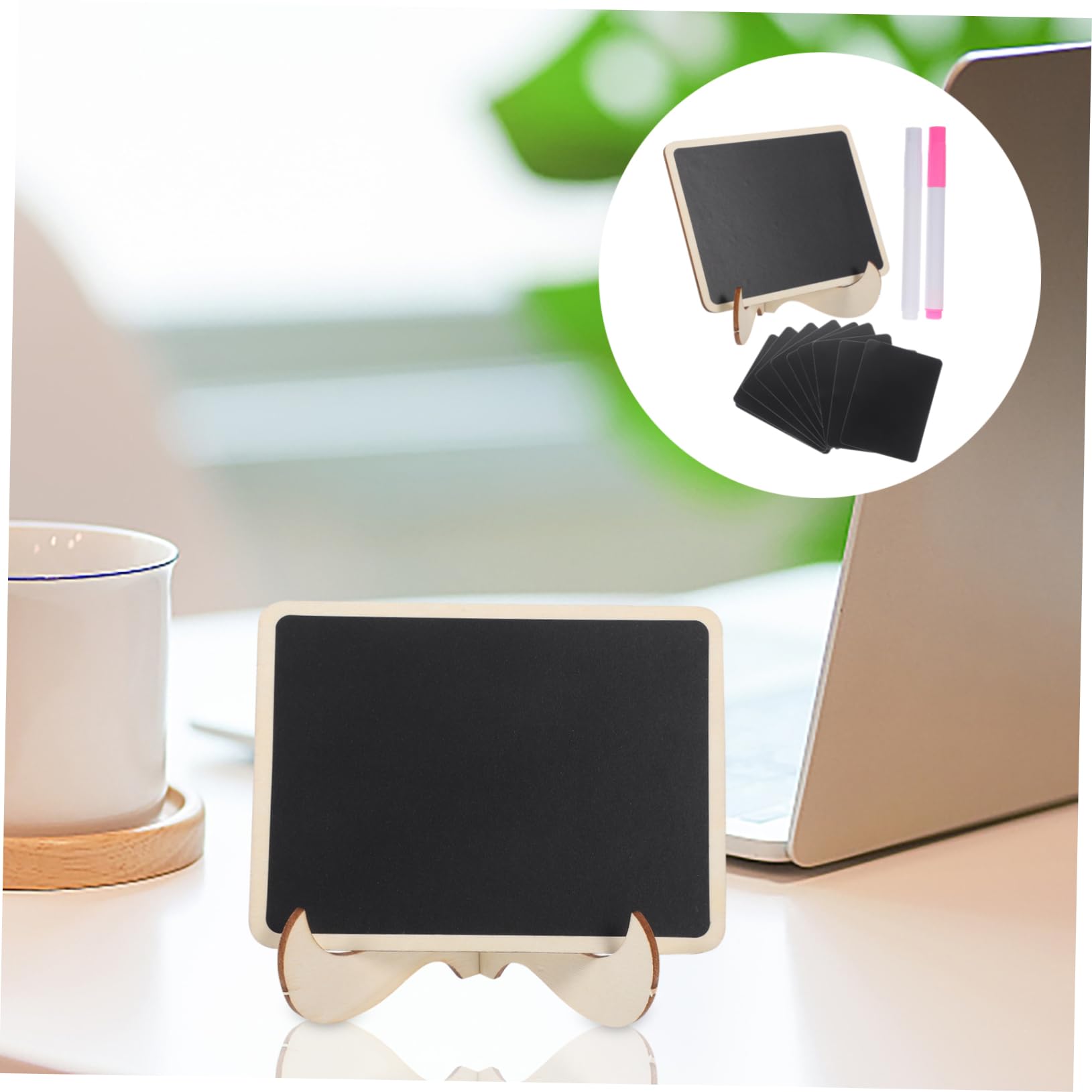 DOITOOL 5 Juegos Mini Pizarra Soporte Tablero Reutilizable Mensajes Decoración de Escritorio Fiestas Bodas