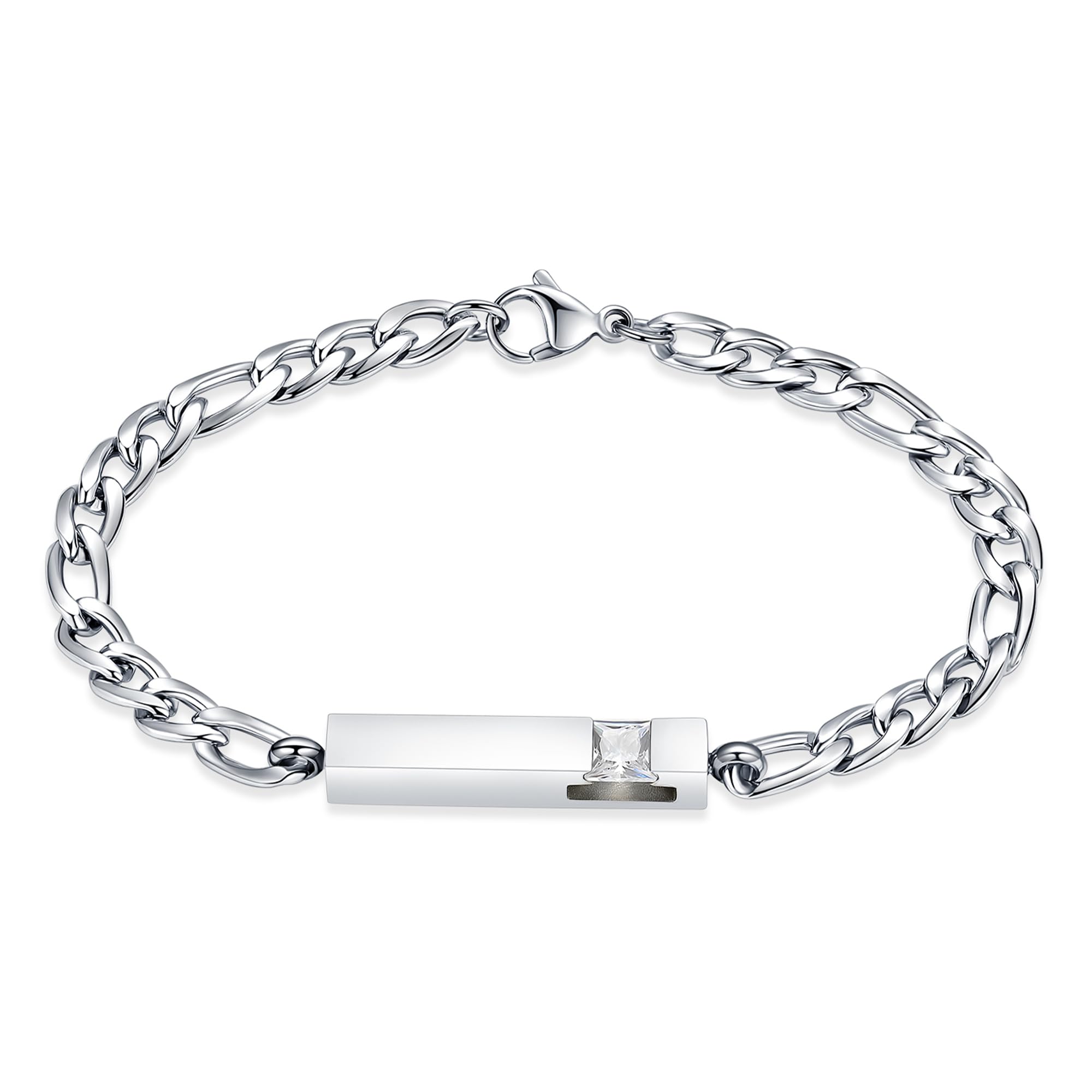 Cube Urn Bracelet for Ashes Stainless Steel Memorial Ash Keepsake Cremation Bracelet for Women Men