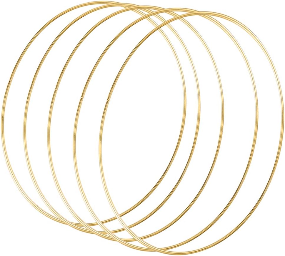 Sntieecr 5 Pack 20 Inch Large Metal Floral Hoop Wreath Macrame Gold Craft Hoop Rings for DIY Home Decorations, Wedding Wreath Decor, Dream Catcher and Wall Hanging Craft (50 cm)