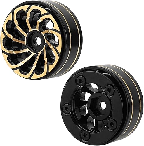 Miniatura 7 de RZXYLRC Llantas de latón Beadlock 1.0, 4 ruedas de latón para TRX4M SCX24 FCX24 124 118 RC Crawler, 1.48 ozpiezas (torbellino)