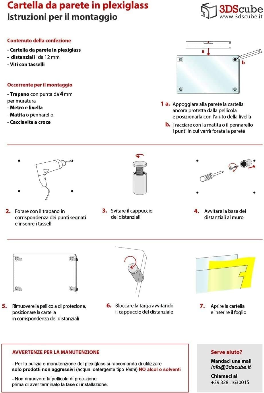 Placa de metacrilato de pared con bolsillo abatible, soporte para alertas y folletos, tamaño A4, vertical, 21 × 30 cm, incluye espaciadores de aluminio (1 unidad)