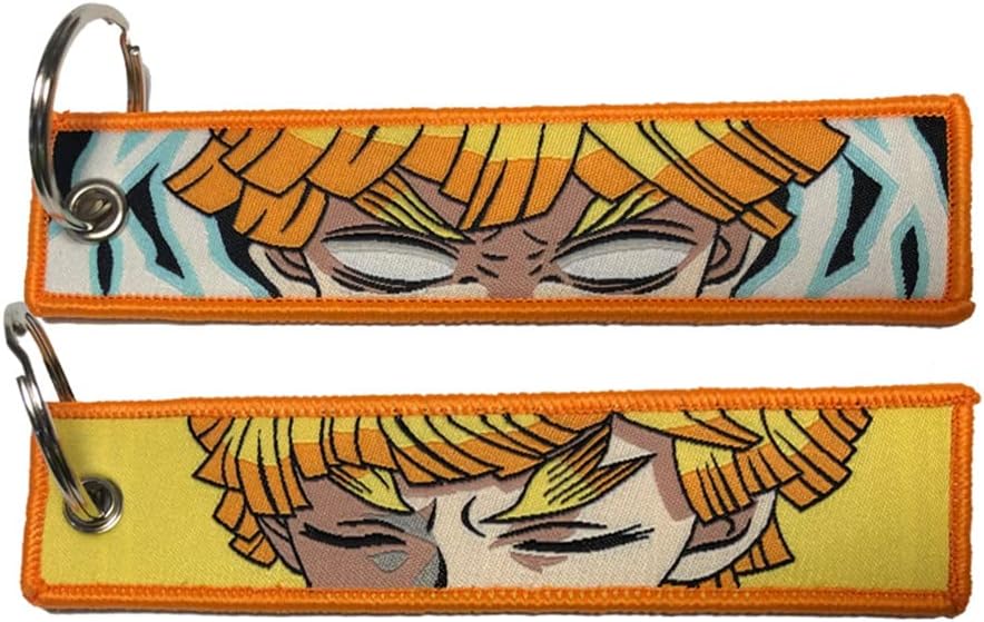Mamarmot 2 Pack Anime Keychain Embroidered Key Jet Tag Backpack Tag Tail Car Key Ring Holder Key Fobs Keyring (Figure-3)