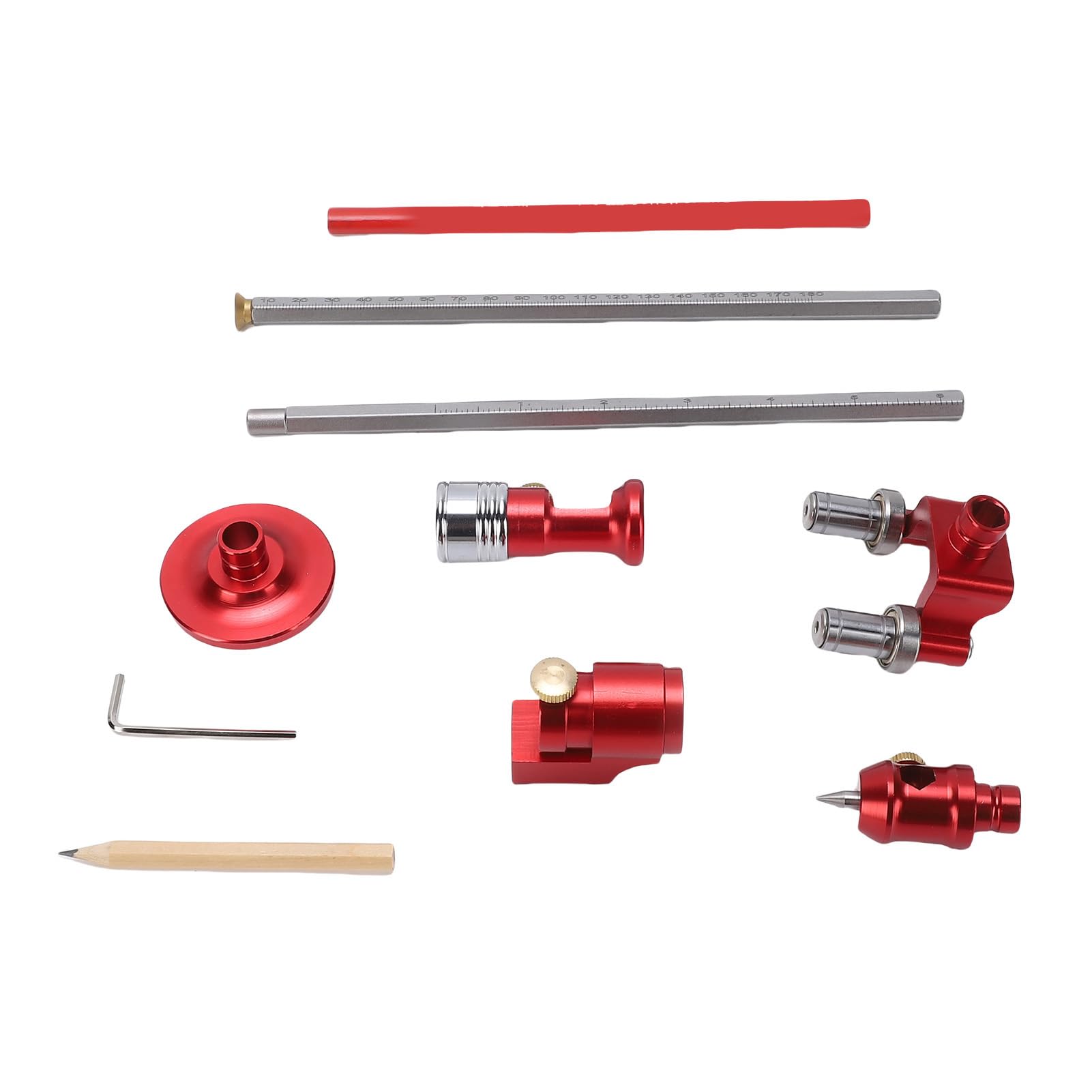 FTVOGUE Calibro per Marcatura per Legno Ad Archi Paralleli, Ruota per Marcatura per Strumento per Scriba in Legno in Lega di Alluminio con Manopola Regolabile, Linee e Archi Paralleli, per Falegnami