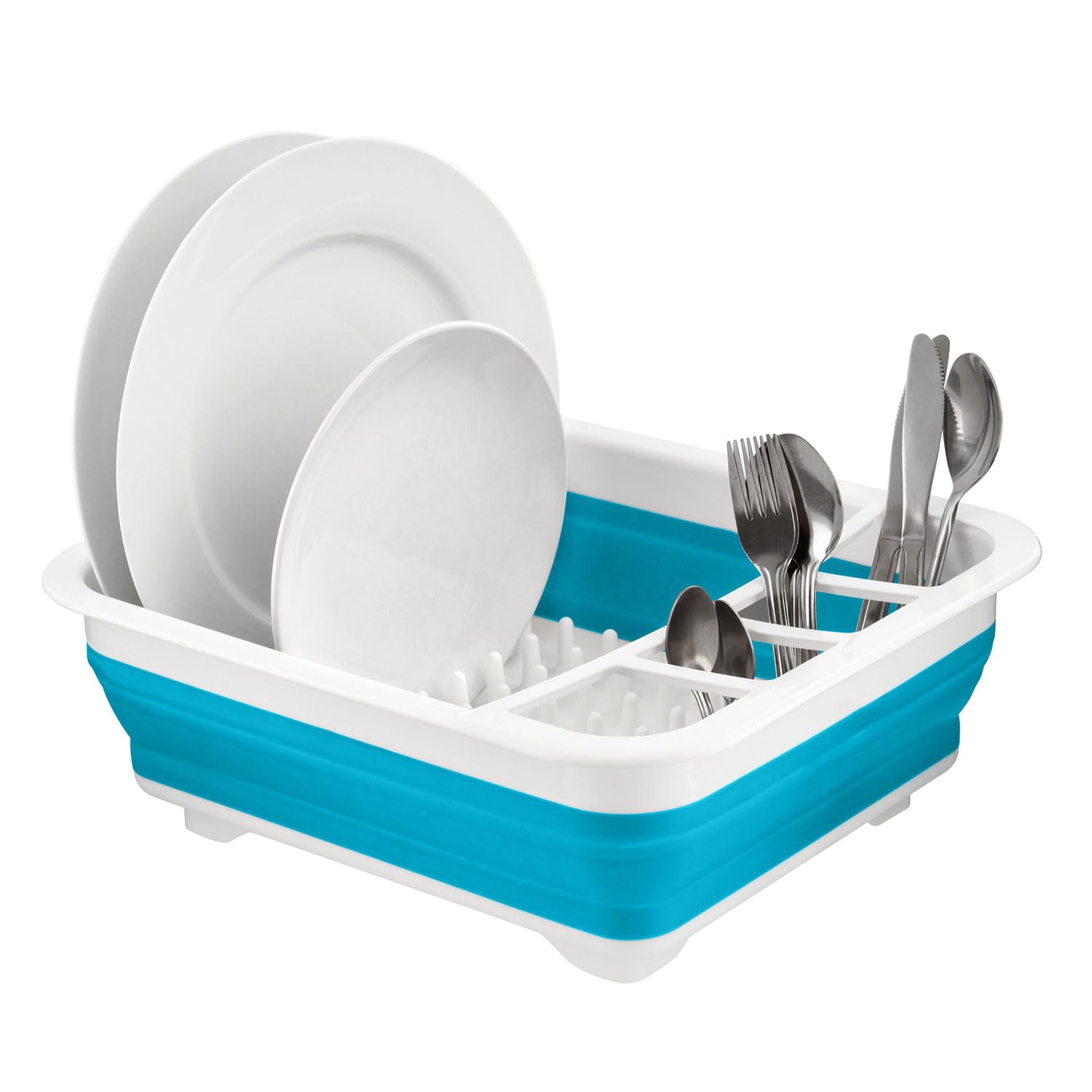 Homeshopa.com Blue Homeshopa Collapsible Dish Drainer, Foldable Drying Rack, Portable Dinnerware Organizer, Multifunctional Space Saving Kitchen Storage Dish Rack Drainer For Home, Camping, Caravan, Travelling