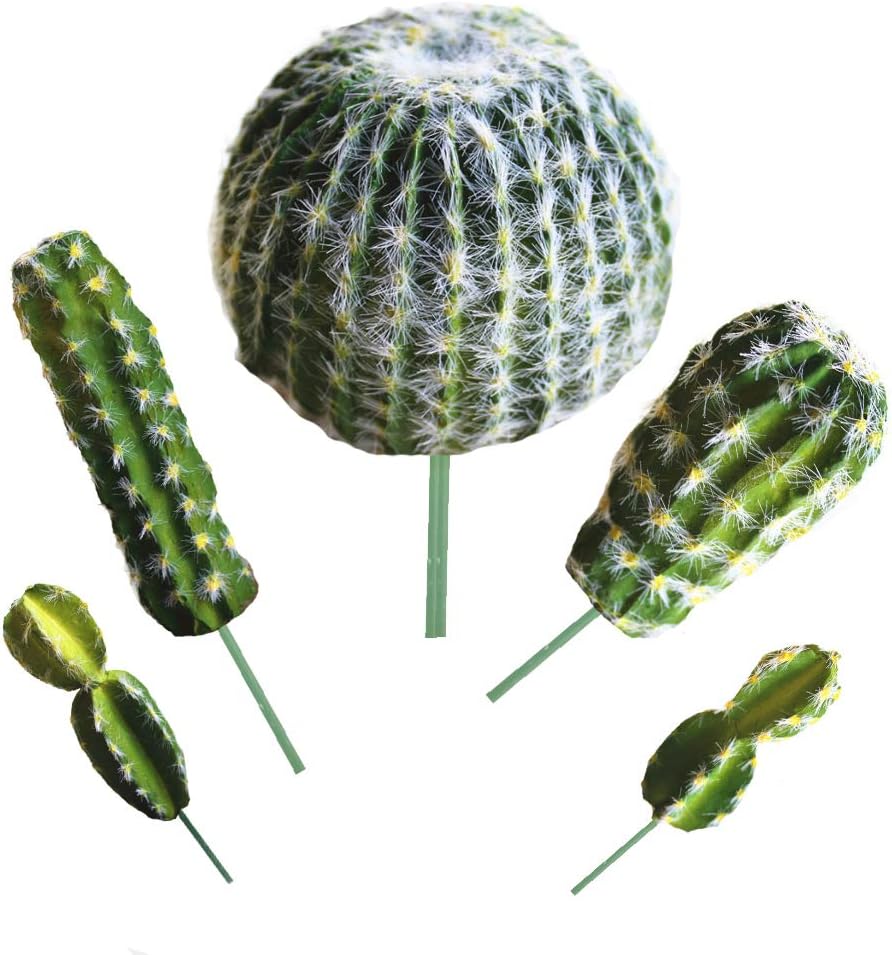 Aisamco 5 Pcs Artificial Cactus Plant Faux Cactus Faux Cacti Fake Succulents Tall Cactus Decor Artificial Succulents For Home Dรฉcor DIY Material Unpotted Desert Plant Decor