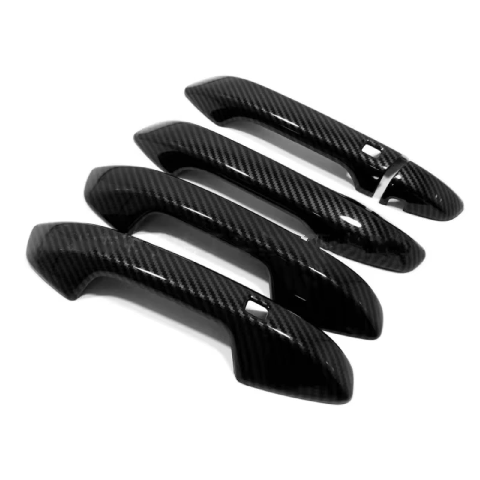 Zcxfdthf Carbon Fibe Door Handle Covers Part Compatible With Kia For Kx3 For Seltos Car Exterior Door Handle Sticker Decorative Patch Cover Trim Set(Carbon Fibe)