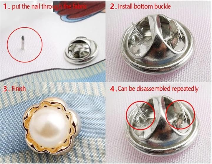 Spille Invisibili 6 Pezzi Per Vestiti | Fermagli A Spillo Per Camicie E Maglieria | Accessori Per Cucito Fai Da Te Per Prevenire Aperture - 5