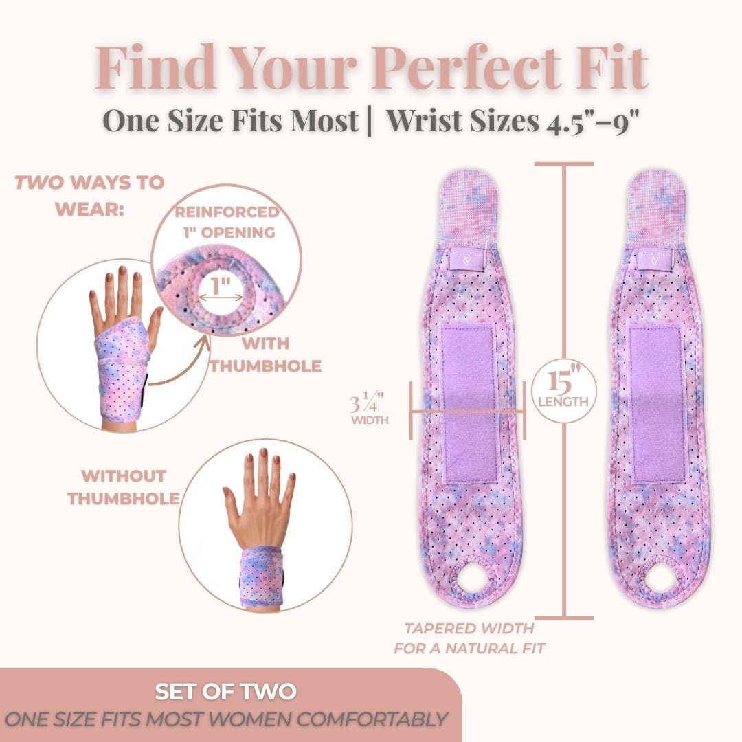 Paquete de 2 muñequeras de neopreno de compresión elegantes para mujeres para entusiastas del fitness a la moda y a la moda, levantamiento de pesas, ejercicio, artritis, túnel carpiano y alivio de