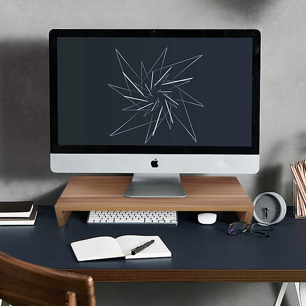 lyrlody Supporto in Legno per Monitor, Aumenta L'altezza dello Schermo del PC, Risparmia Spazio e Organizza la Scrivania, Supporto Universale Multifunzione per PC, Notebook e TV