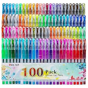 Aen Art 100 Farben Glitzer-Gelschreiber Set