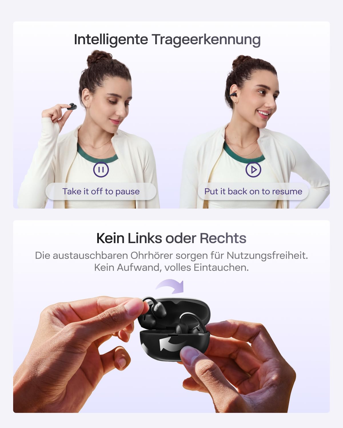 SHOKZ OpenDots Air Open-Ear-Kopfhörer mit Clip-on, ultraleichten 6,3 g, sicherer Passform, Deep Bass, 36 Std. Wiedergabezeit, Bluetooth 6.1, klare Anrufe bei Arbeit und Sport, IP55, Schwarz