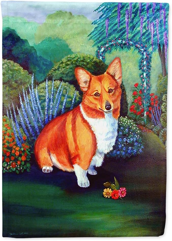 Caroline's Treasures 7118CHF Corgi House Flag Large Porch Sleeve Pole Decorative Outside Yard Banner Artwork Wall Hanging, Polyester, House Size, Multicolor